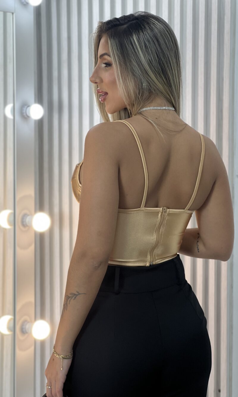 cropped corselet cintilante lara dourado cropped corselet cintilante lara dourado