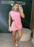 vestido curto carmela rosa