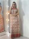 vestido longo lorena terracota