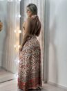 vestido longo lorena terracota