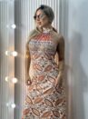 vestido longo lorena terracota