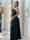 vestido longo esmeralda verde