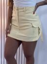 saia cargo com short lory amarelo manteiga
