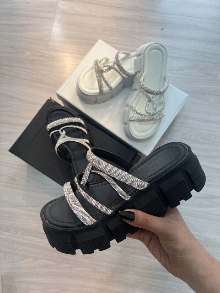 tamanco brilhos preto 7020