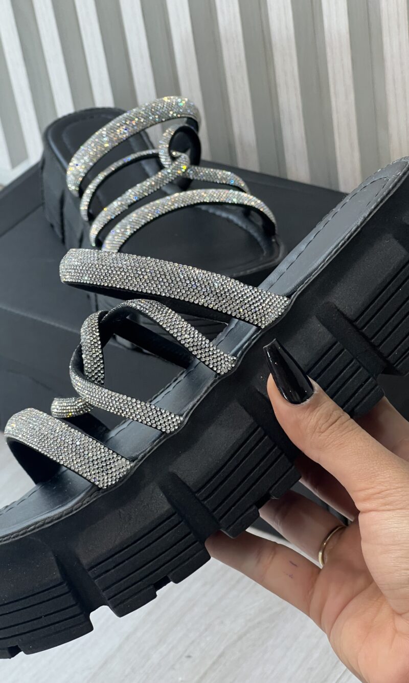 tamanco brilhos preto 7020