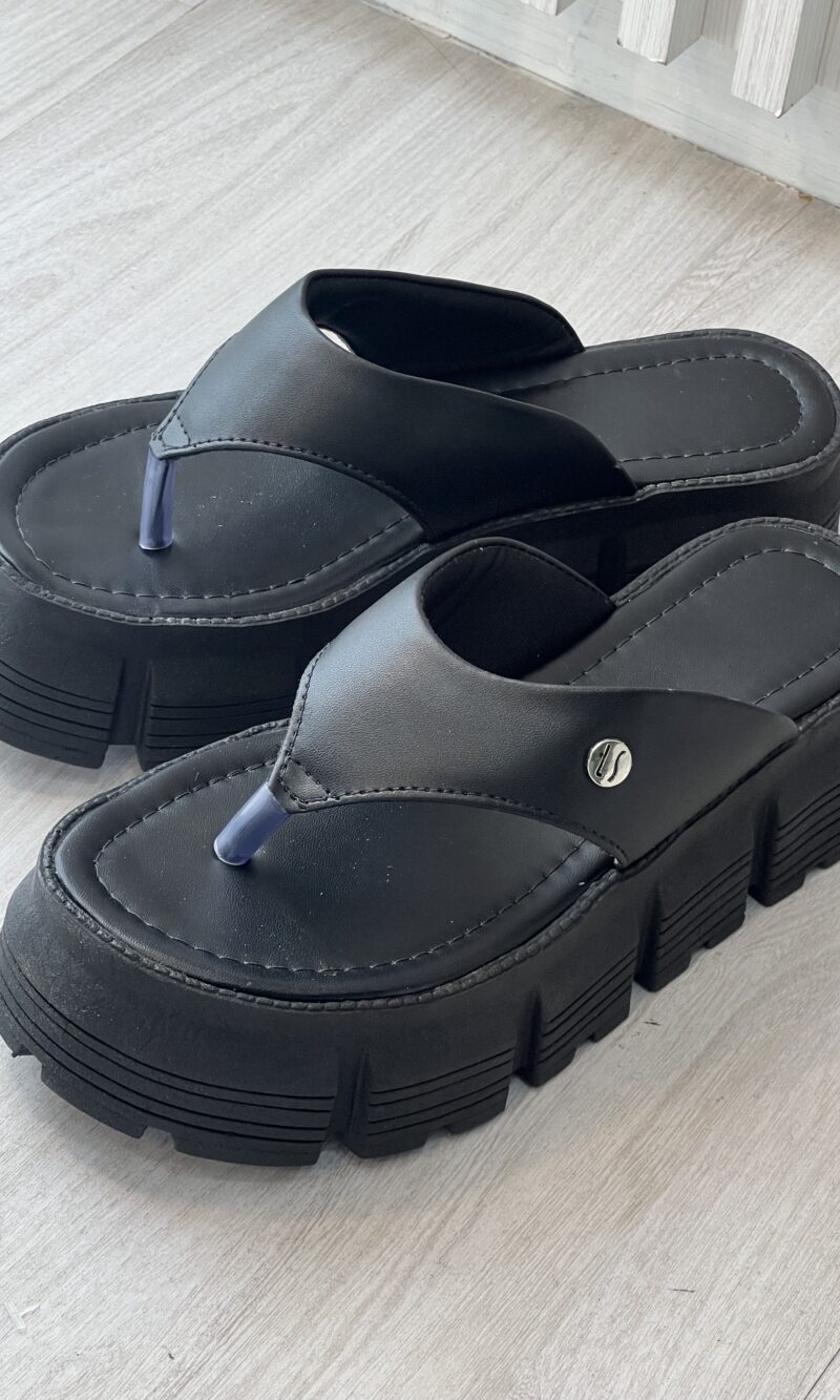 tamanco chinelo tendÊncia preto 6020