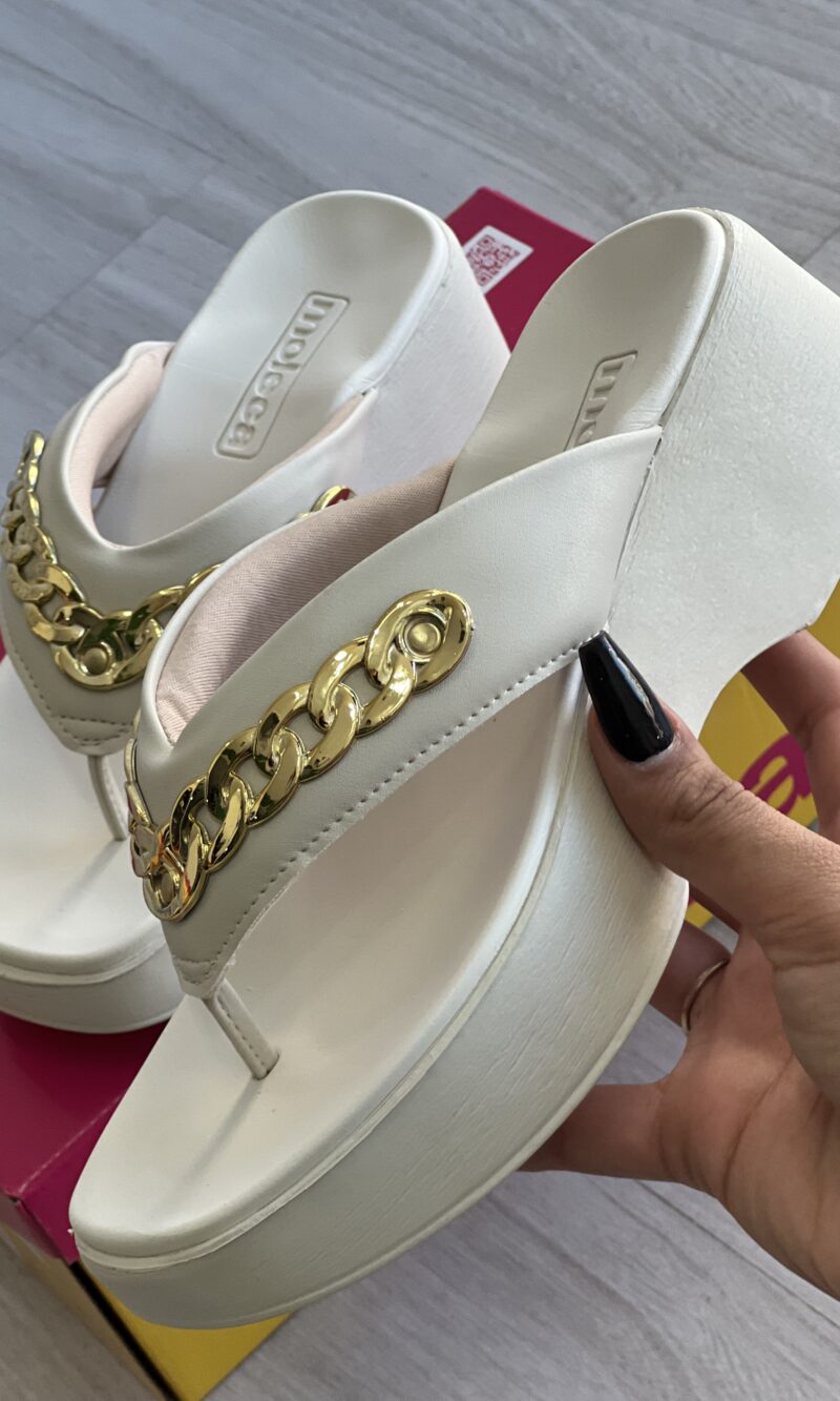 chinelo tamanco napa pele off white moleca 5503 117