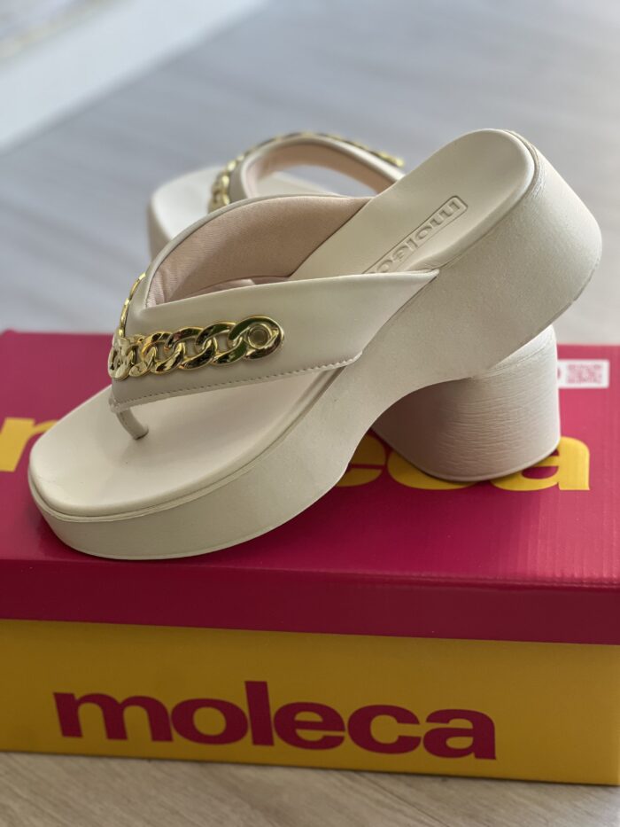 chinelo tamanco napa pele off white moleca 5503 117