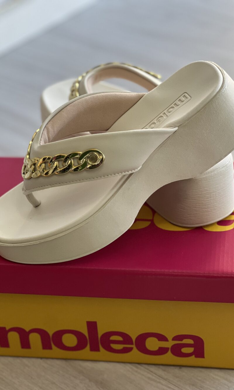 chinelo tamanco napa pele off white moleca 5503 117