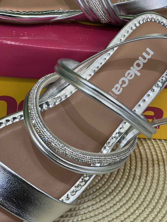 rasteira brilho italia prata moleca 5435 554 rasteira brilho italia prata moleca 5435 554