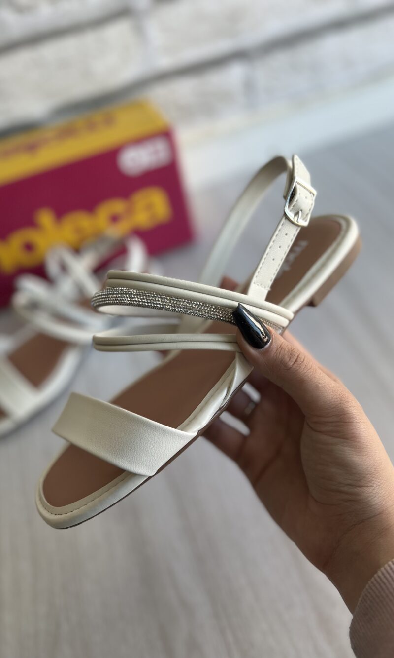 rasteira brilho italia off white moleca 5435 554