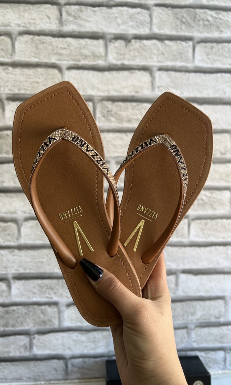 chinelo manta brilho doce de leite vizzano 6531 105