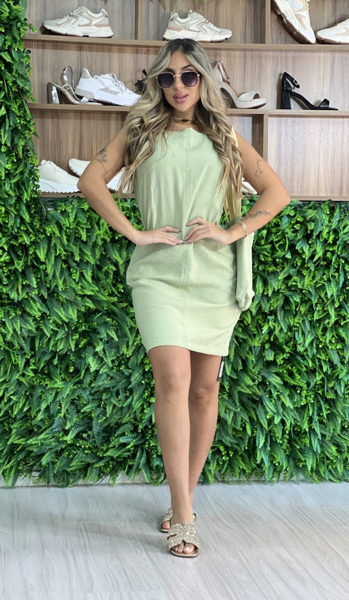 vestido mila com bolsa verde vestido mila com bolsa verde