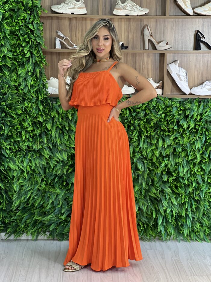 vestido longo julia laranja