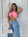 calca jeans wide leg cargo pietra 23 graus