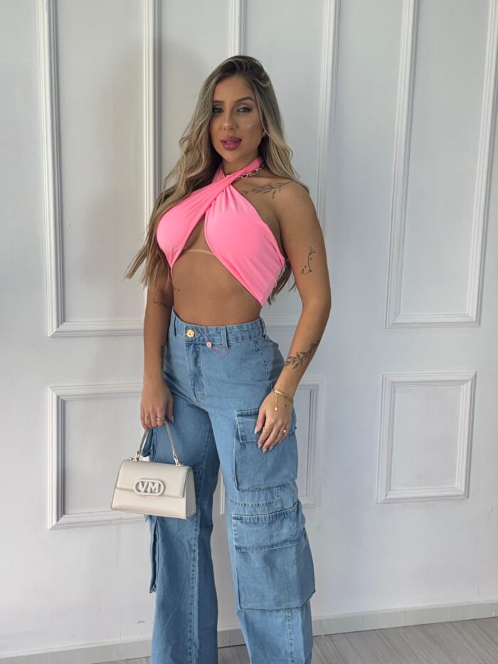 calca jeans wide leg cargo pietra 23 graus calca jeans wide leg cargo pietra 23 graus