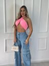calca jeans wide leg cargo pietra 23 graus
