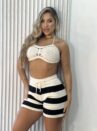 conjunto modal listrado preto