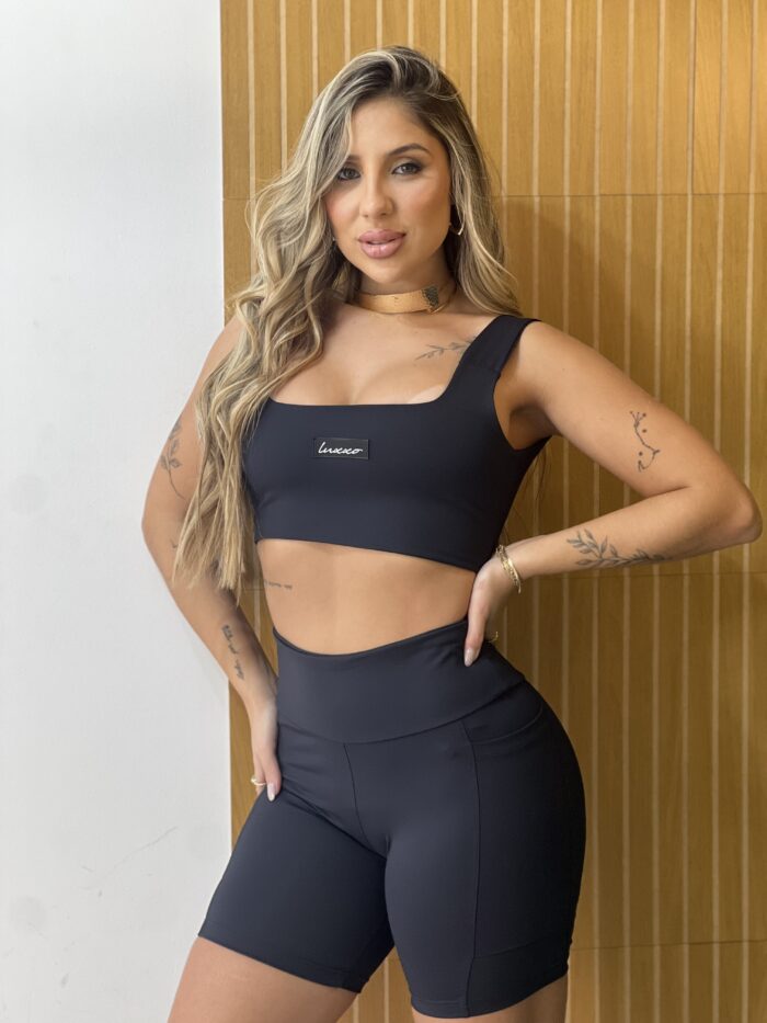 conjunto academy short preto