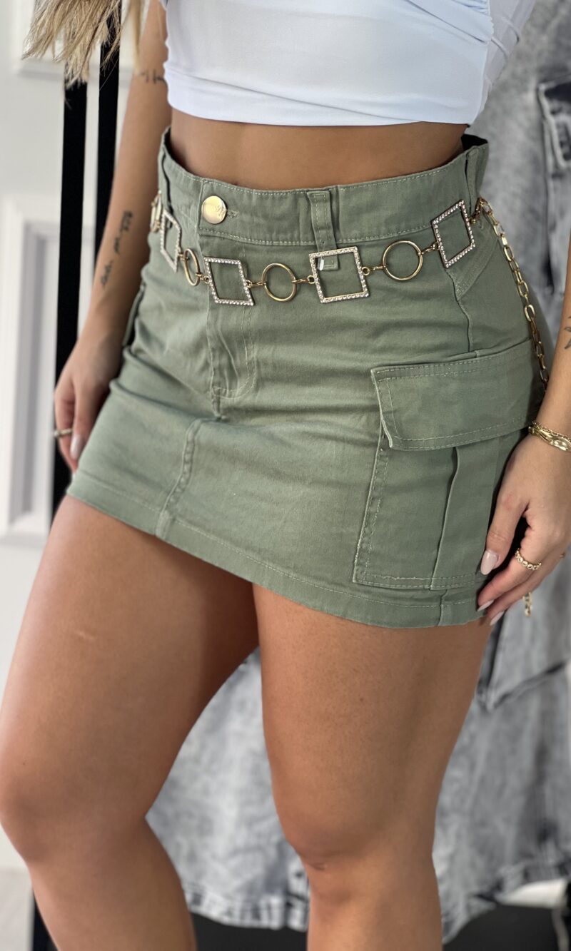 saia jeans cargo estela verde