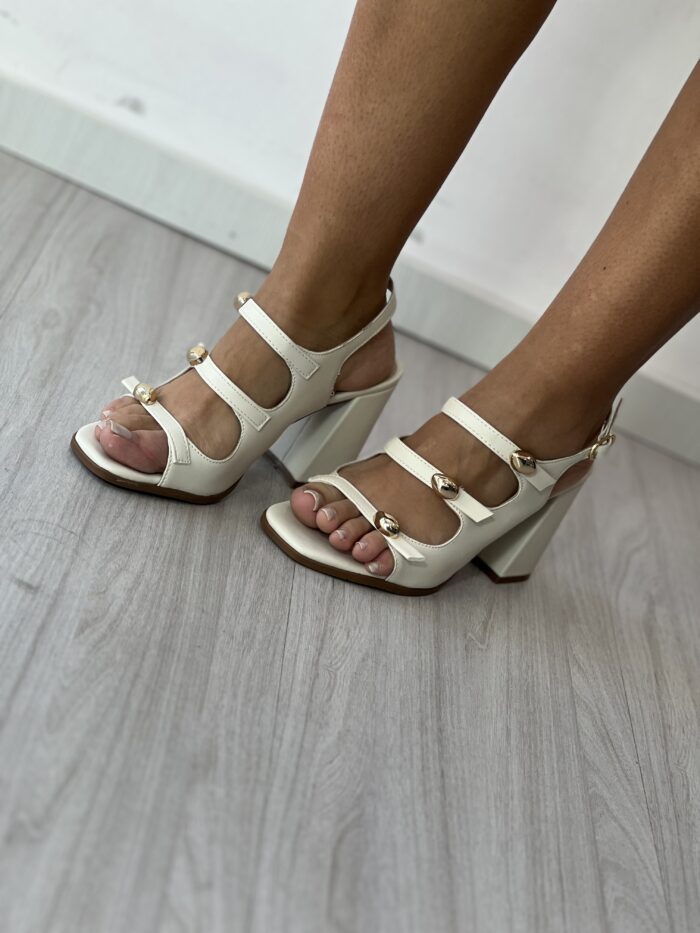 sandalia fivela gold light off white ramarim 25 41205