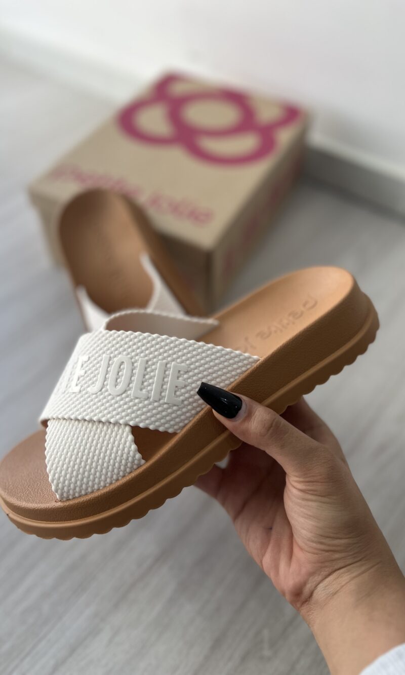 rasteira chinelo doce de leite petite jolie pj6812ii