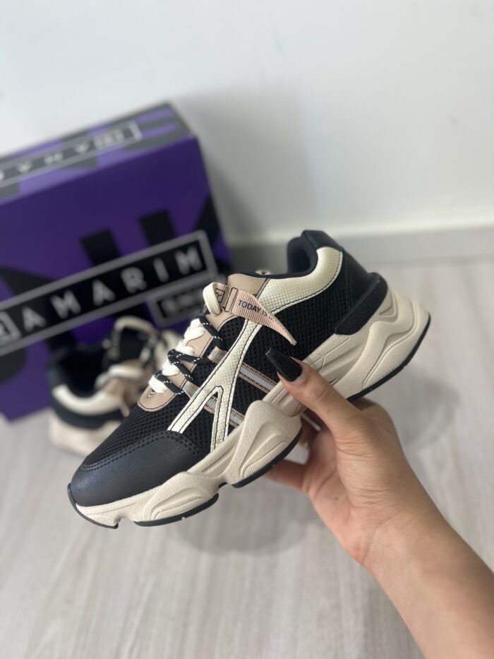 tenis dupla sport preto bege ramarim 25 90206 tenis dupla sport preto bege ramarim 25 90206