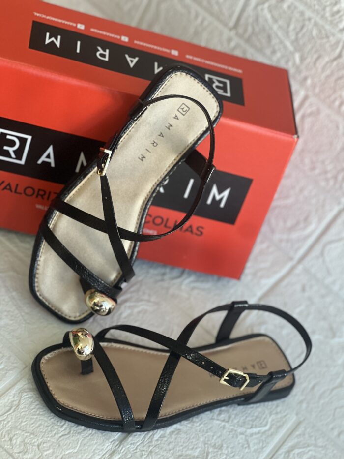 sandalia rasteira glam gold preto ramarim 25 21205 sandalia rasteira glam gold preto ramarim 25 21205