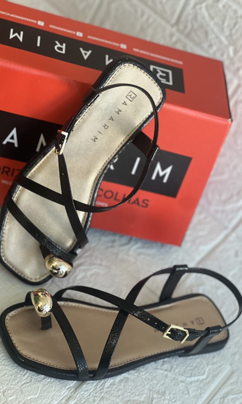 sandalia rasteira glam gold preto ramarim 25 21205 sandalia rasteira glam gold preto ramarim 25 21205