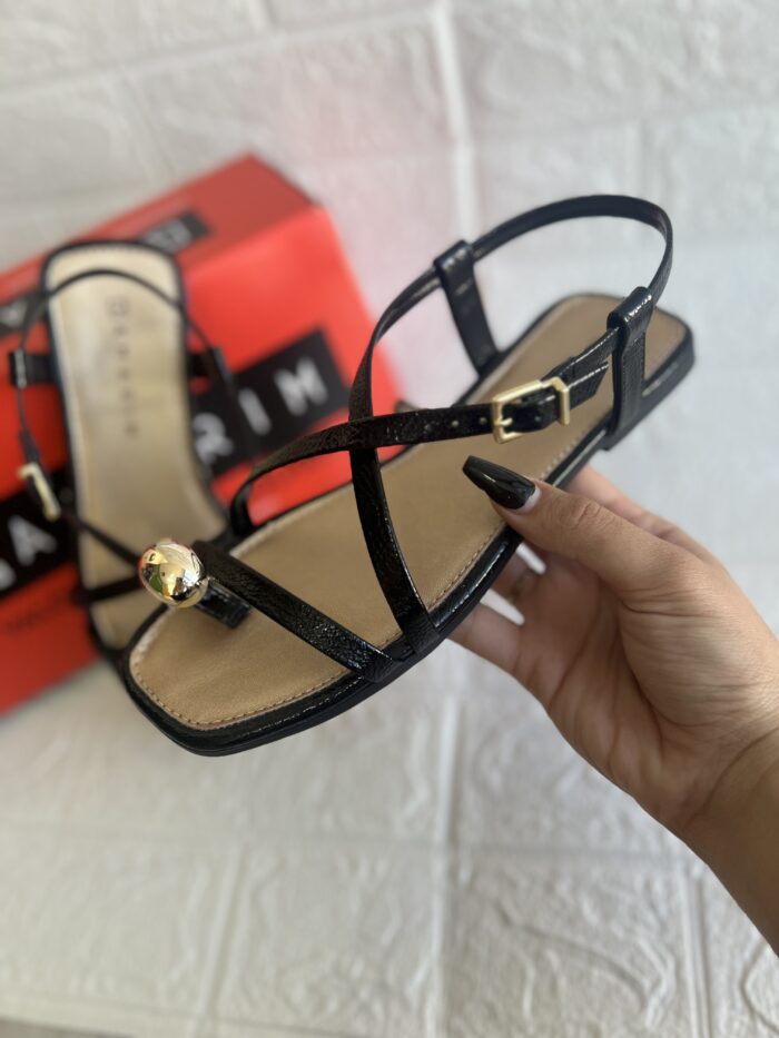 sandalia rasteira glam gold preto ramarim 25 21205 sandalia rasteira glam gold preto ramarim 25 21205