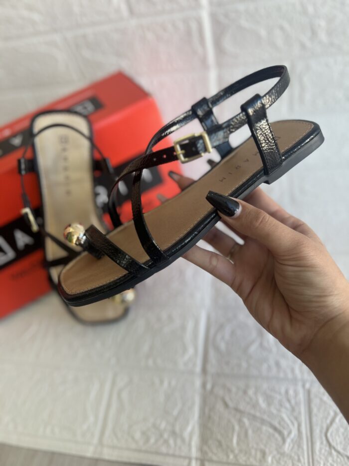 sandalia rasteira glam gold preto ramarim 25 21205 sandalia rasteira glam gold preto ramarim 25 21205