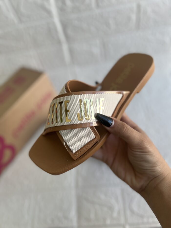 rasteira gold doce de leite petite jolie pj7611 rasteira gold doce de leite petite jolie pj7611