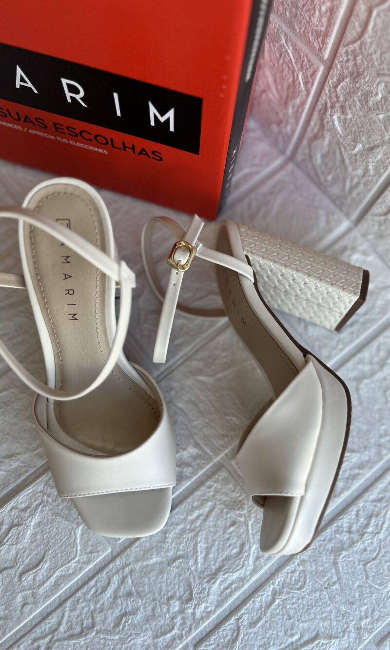 sandalia meia pata off white ramarim 25 57201