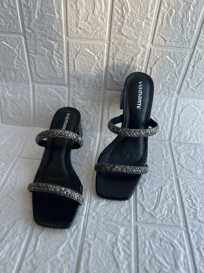 tamanco brilhos preto via marte 171 027 01 tamanco brilhos preto via marte 171 027 01