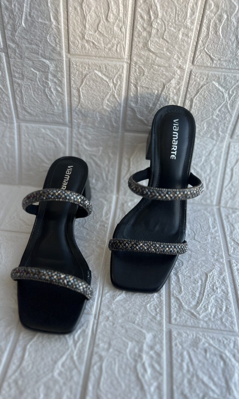 tamanco brilhos preto via marte 171 027 01 tamanco brilhos preto via marte 171 027 01