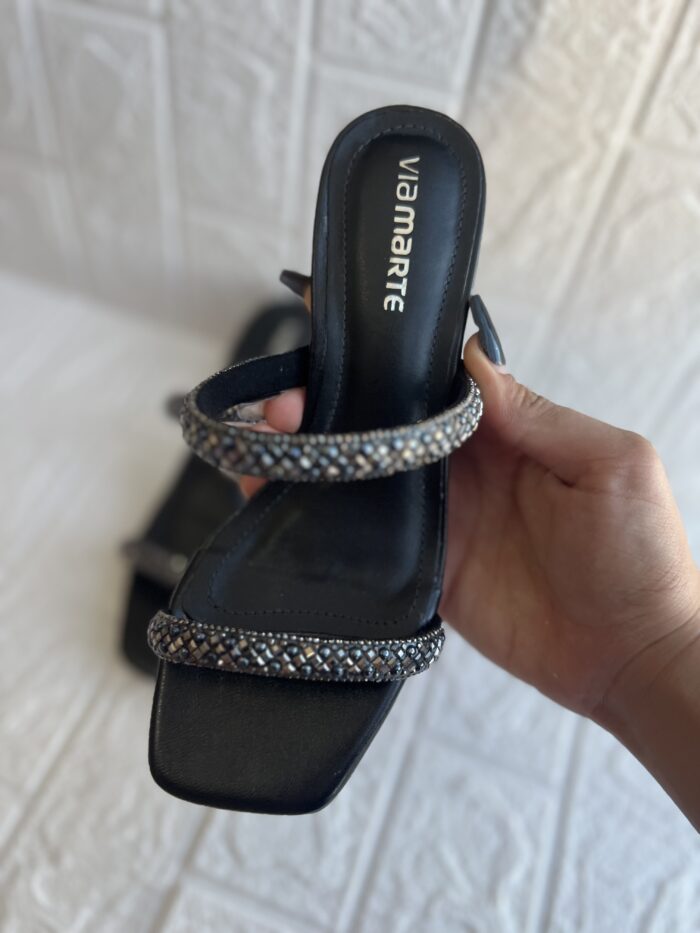 tamanco brilhos preto via marte 171 027 01 tamanco brilhos preto via marte 171 027 01