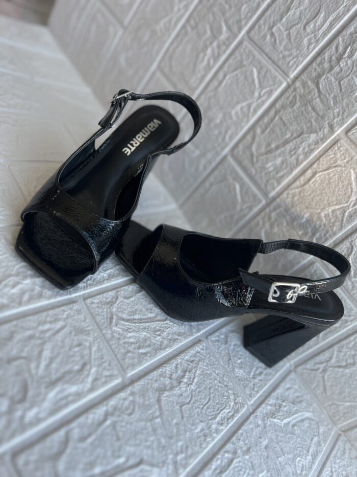 sandalia verniz glossy preto via marte 150 010 01 sandalia verniz glossy preto via marte 150 010 01