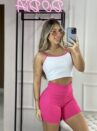 conjunto fitness mirela luxxo rosa branco
