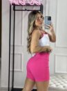 conjunto fitness mirela luxxo rosa branco