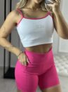 conjunto fitness mirela luxxo rosa branco