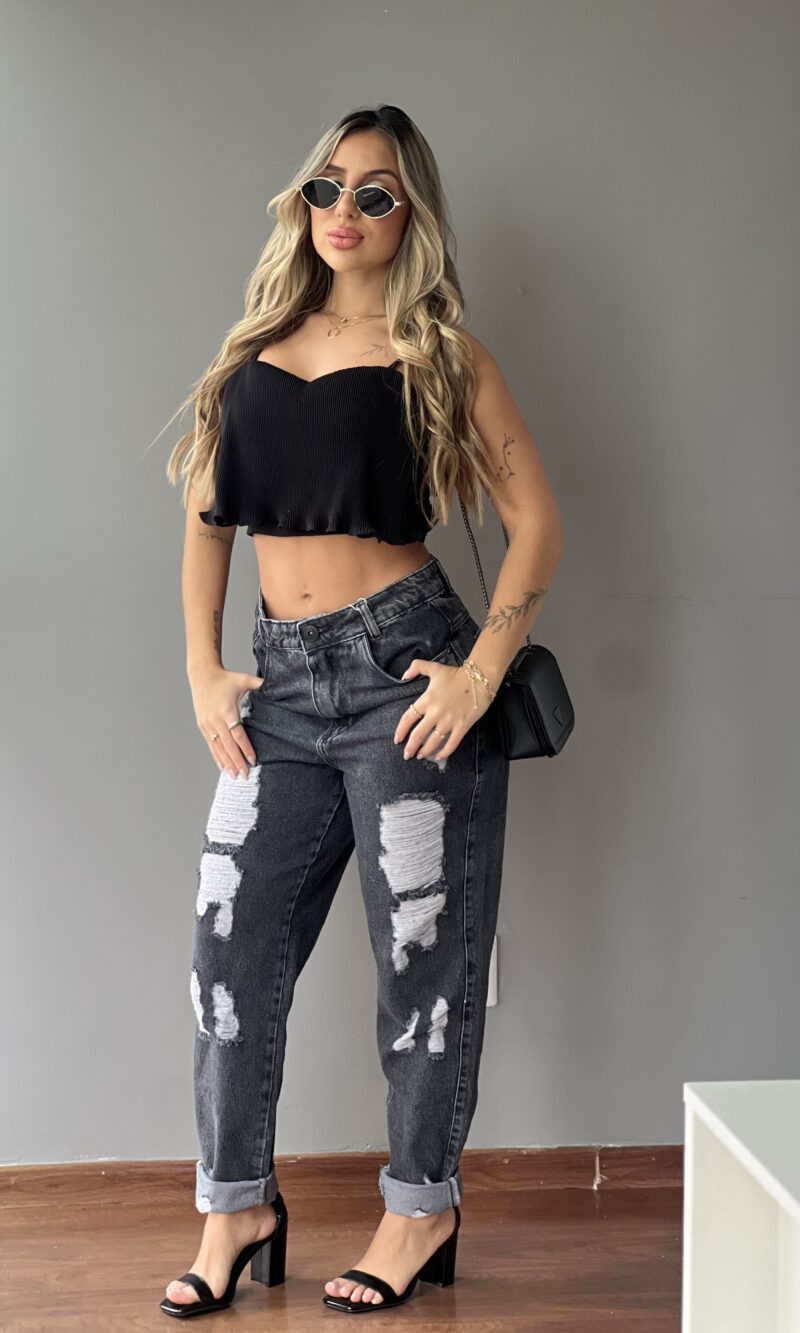 calca mom jeans new black 23 graus calca mom jeans new black 23 graus