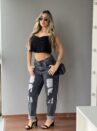calca mom jeans new black 23 graus