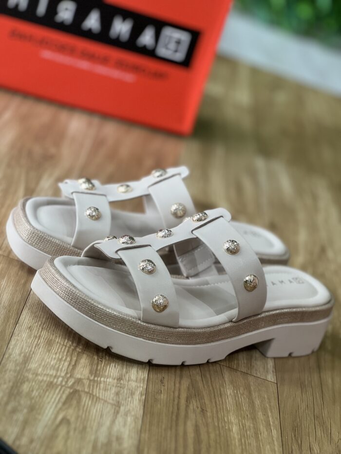 tamanco bege detalhes dourado ramarim 25 40203 tamanco bege detalhes dourado ramarim 25 40203