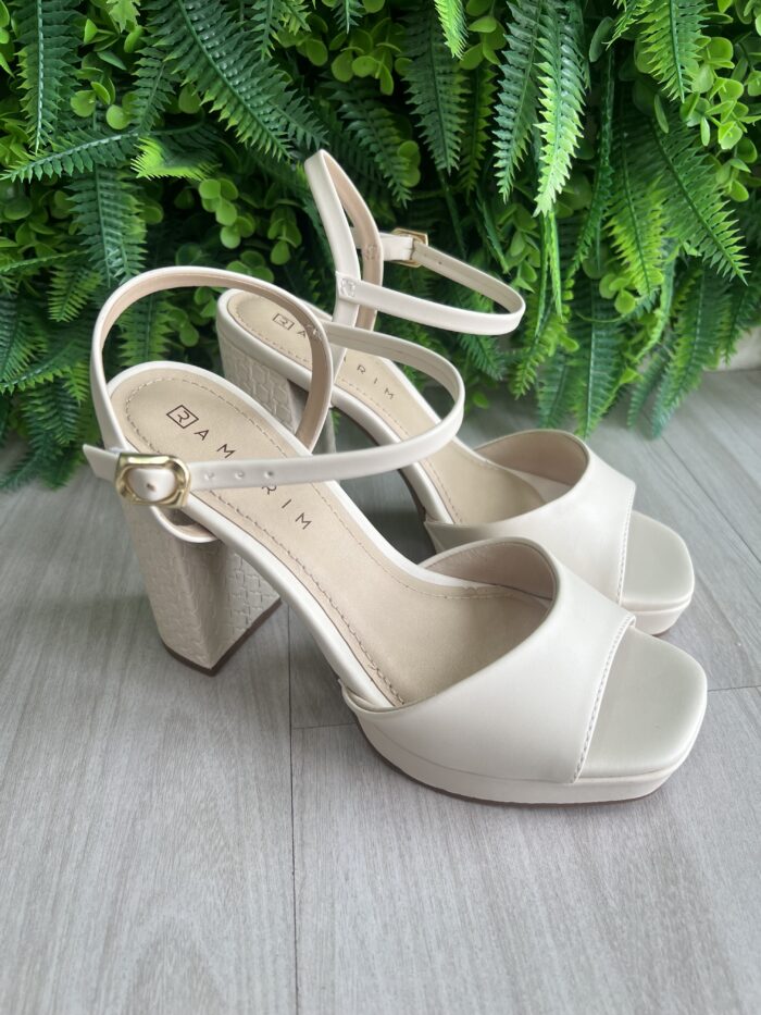 sandalia meia pata off white ramarim 25 57201