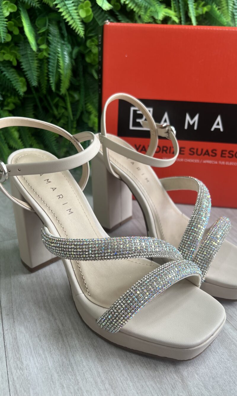 sandalia glam brilhos bege claro ramarim 25 57202