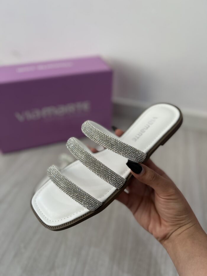 rasteira 3 tiras strass prata via marte 291 005 01 rasteira 3 tiras strass prata via marte 291 005 01