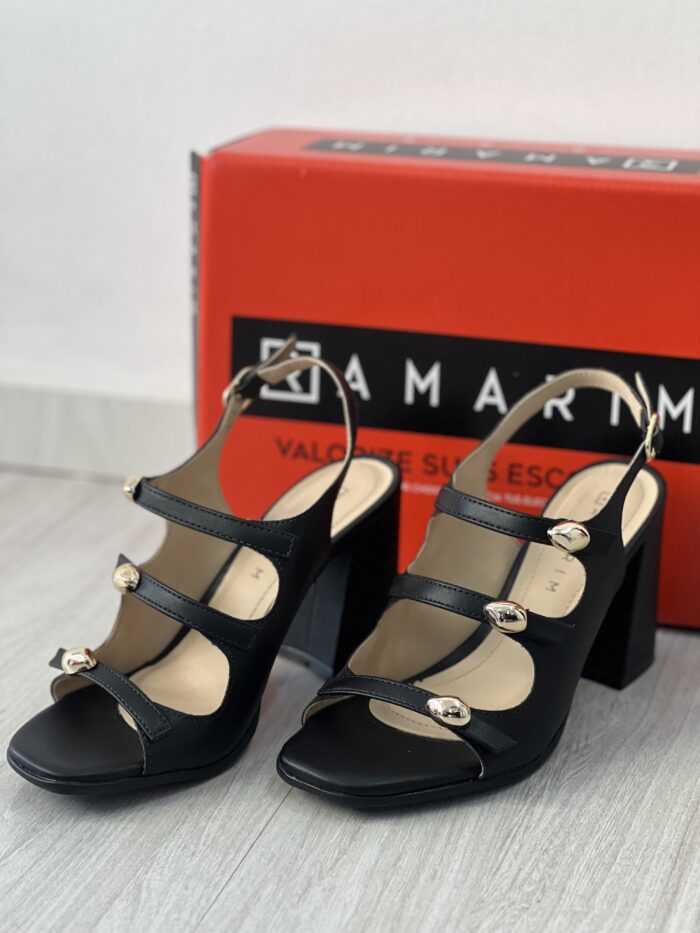 sandalia fivela gold light preto ramarim 25 41205