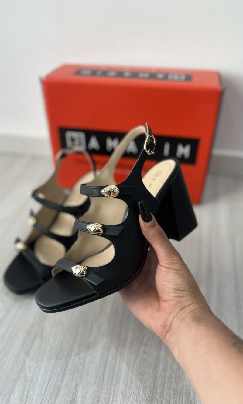 sandalia fivela gold light preto ramarim 25 41205