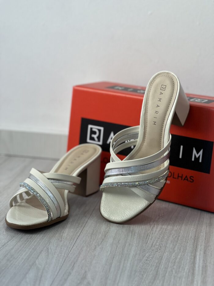 tamanco trama metal off white ramarim 25 31202 tamanco trama metal off white ramarim 25 31202