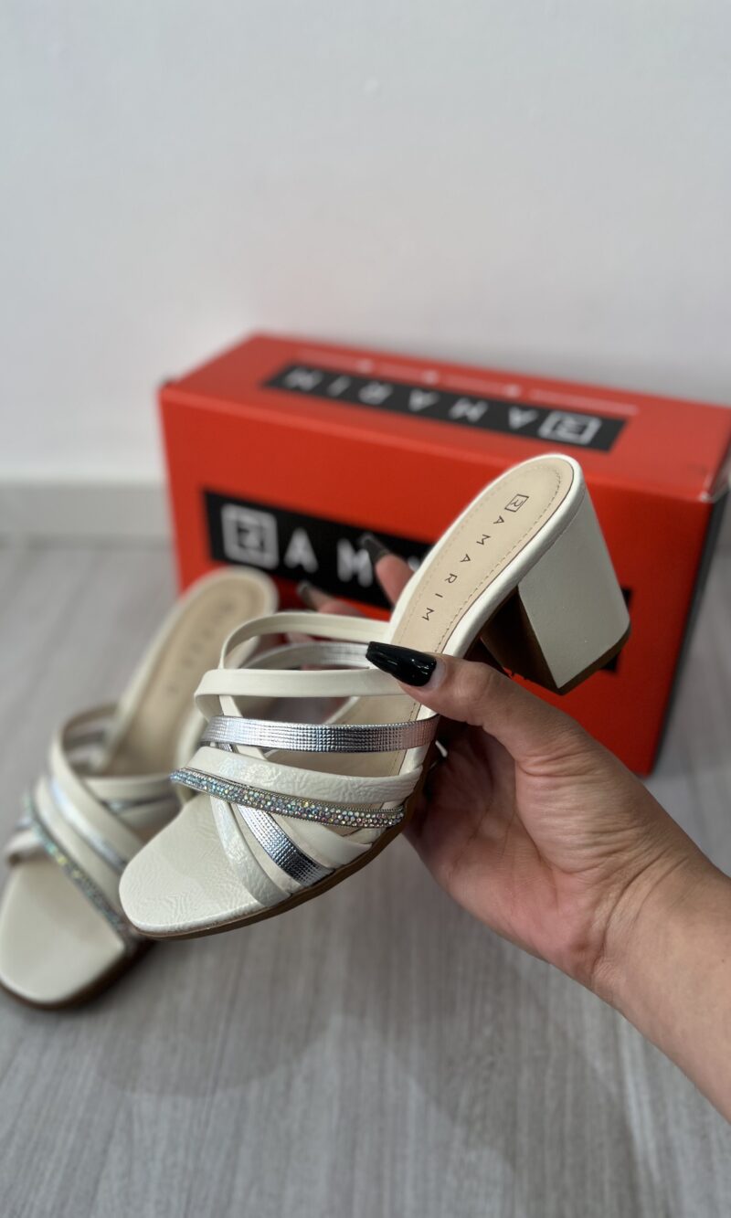 tamanco trama metal off white ramarim 25 31202 tamanco trama metal off white ramarim 25 31202